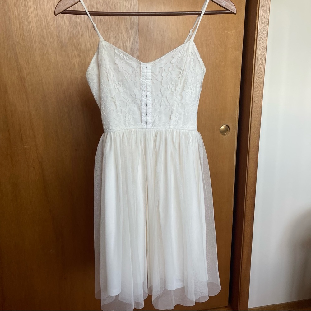 Cream Tulle mini dress
